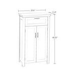 Meuble de rangement gris à 2 portes avec tiroir et étagère réglable, 1 personne