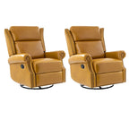 Fauteuil inclinable, pivotant et coulissant traditionnel en cuir véritable, coloris bordeaux/sellier/camel/noir/expresso, lot de 2