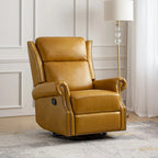 Fauteuil inclinable, pivotant et coulissant traditionnel en cuir véritable, coloris bordeaux/sellier/camel/noir/expresso, lot de 2