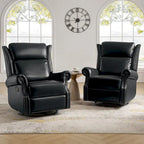 Fauteuil inclinable, pivotant et coulissant traditionnel en cuir véritable, coloris bordeaux/sellier/camel/noir/expresso, lot de 2