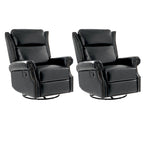 Fauteuil inclinable, pivotant et coulissant traditionnel en cuir véritable, coloris bordeaux/sellier/camel/noir/expresso, lot de 2