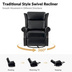 Fauteuil inclinable, pivotant et coulissant traditionnel en cuir véritable, coloris bordeaux/sellier/camel/noir/expresso, lot de 2