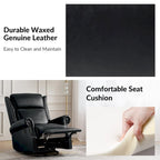Fauteuil inclinable, pivotant et coulissant traditionnel en cuir véritable, coloris bordeaux/sellier/camel/noir/expresso, lot de 2