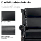 Fauteuil inclinable, pivotant et coulissant traditionnel en cuir véritable, coloris bordeaux/sellier/camel/noir/expresso, lot de 2