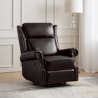 Fauteuil inclinable, pivotant et coulissant traditionnel en cuir véritable, coloris bordeaux/sellier/camel/noir/expresso, lot de 2