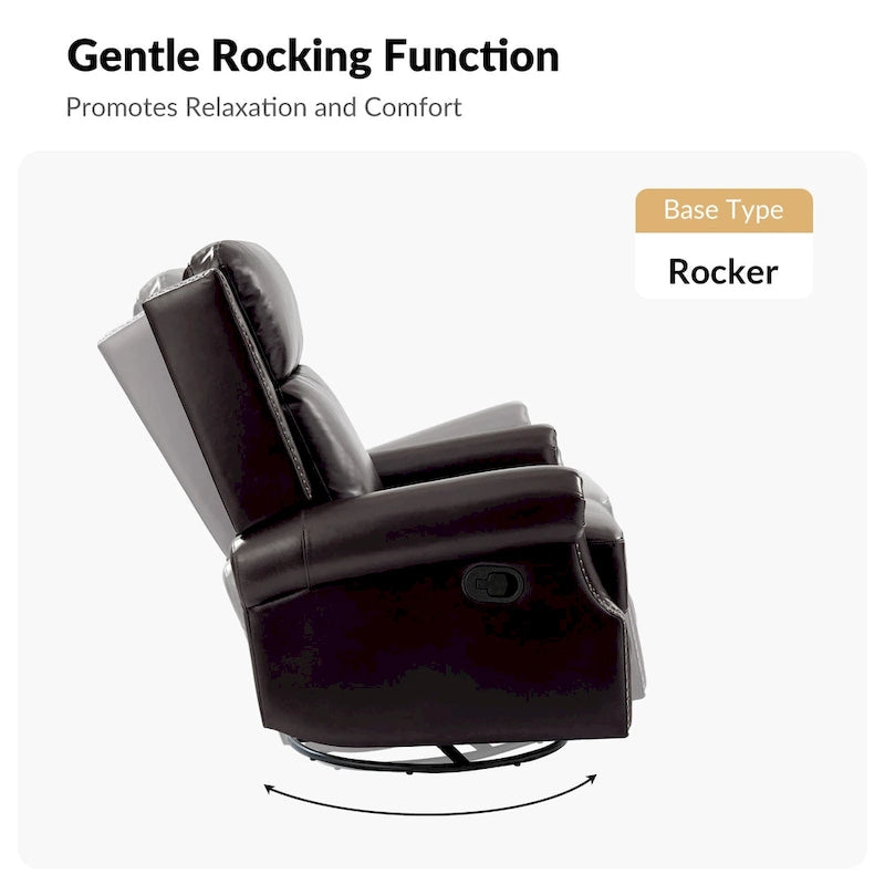 Fauteuil inclinable, pivotant et coulissant traditionnel en cuir véritable, coloris bordeaux/sellier/camel/noir/expresso, lot de 2