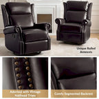 Fauteuil inclinable, pivotant et coulissant traditionnel en cuir véritable, coloris bordeaux/sellier/camel/noir/expresso, lot de 2