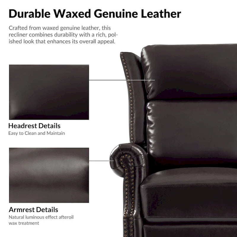 Fauteuil inclinable, pivotant et coulissant traditionnel en cuir véritable, coloris bordeaux/sellier/camel/noir/expresso, lot de 2