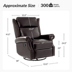 Fauteuil inclinable, pivotant et coulissant traditionnel en cuir véritable, coloris bordeaux/sellier/camel/noir/expresso, lot de 2