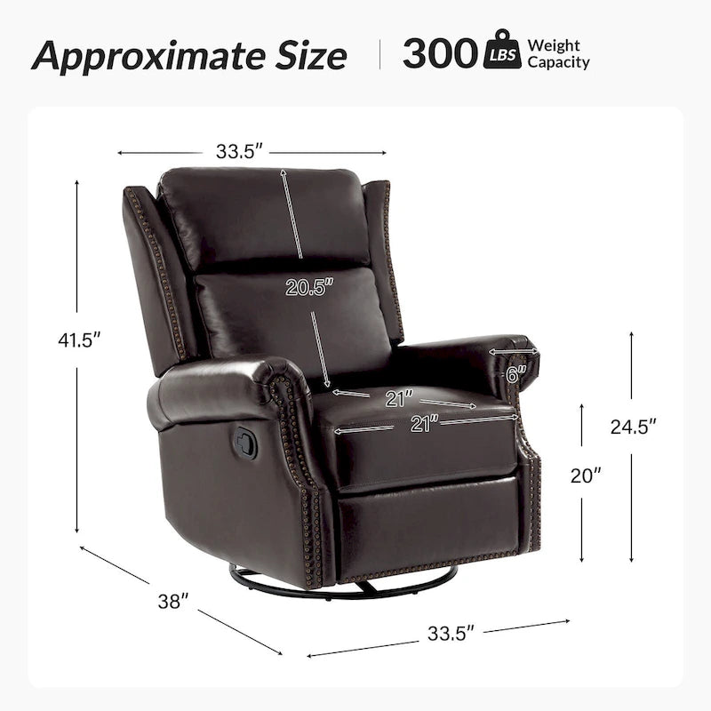 Fauteuil inclinable, pivotant et coulissant traditionnel en cuir véritable, coloris bordeaux/sellier/camel/noir/expresso, lot de 2