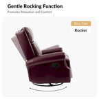 Fauteuil inclinable, pivotant et coulissant traditionnel en cuir véritable, coloris bordeaux/sellier/camel/noir/expresso, lot de 2