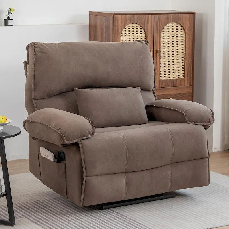 Fauteuil inclinable à dossier basculant marron/gris, une place