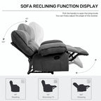 Fauteuil inclinable à dossier basculant marron/gris, une place