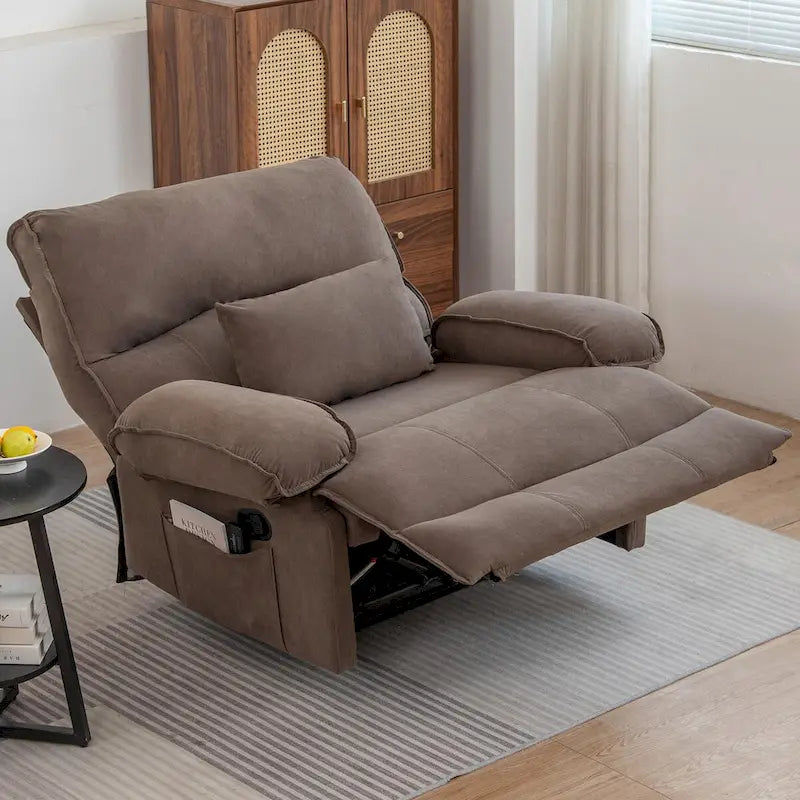 Fauteuil inclinable à dossier basculant marron/gris, une place