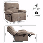 Fauteuil inclinable à dossier basculant marron/gris, une place