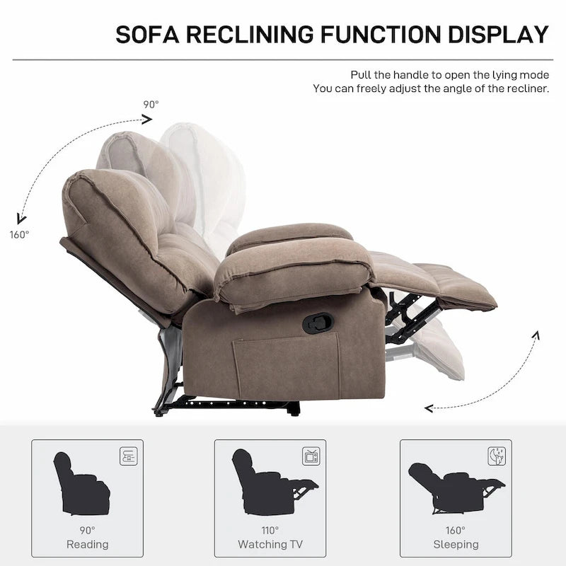 Fauteuil inclinable à dossier basculant marron/gris, une place