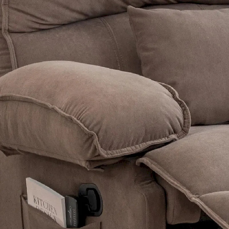 Fauteuil inclinable à dossier basculant marron/gris, une place