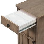 Table d'appoint vintage marron antique/espresso avec port USB et tiroir, 1 personne