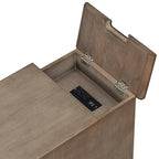 Table d'appoint vintage marron antique/espresso avec port USB et tiroir, 1 personne