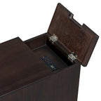 Table d'appoint vintage marron antique/espresso avec port USB et tiroir, 1 personne