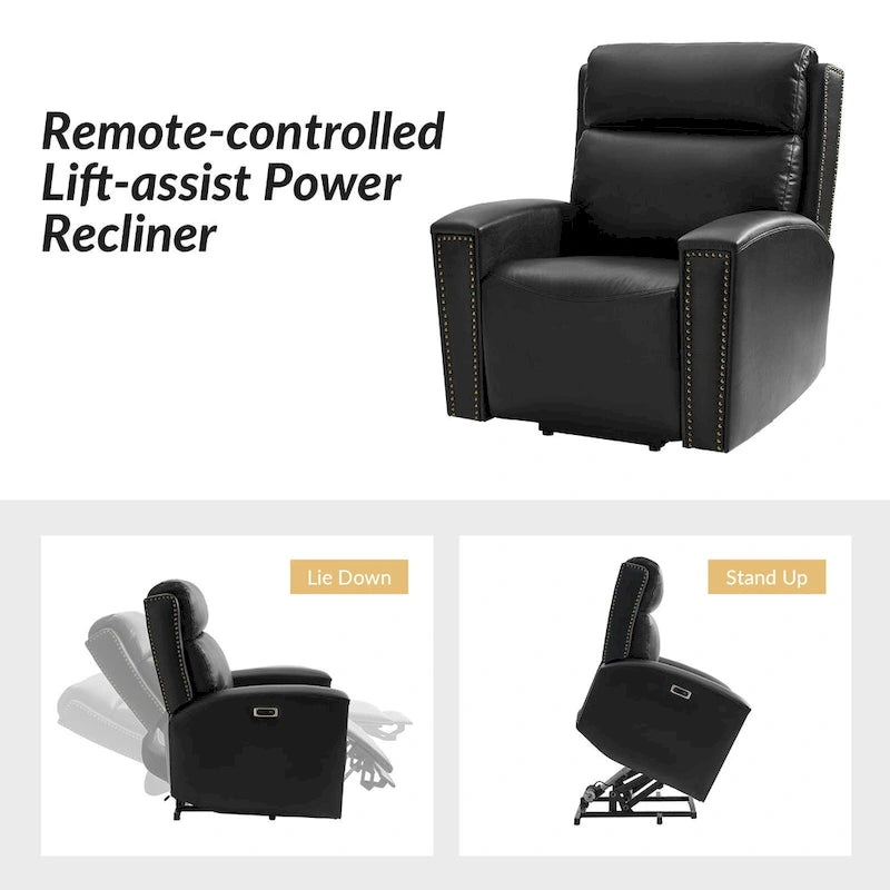 Fauteuil inclinable massant et chauffant électrique, noir/marron, pour 1 personne
