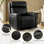 Fauteuil inclinable massant et chauffant électrique, noir/marron, pour 1 personne