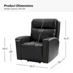 Fauteuil inclinable massant et chauffant électrique, noir/marron, pour 1 personne