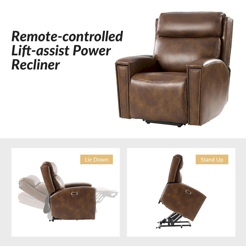 Fauteuil inclinable massant et chauffant électrique, noir/marron, pour 1 personne