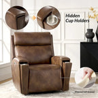 Fauteuil inclinable massant et chauffant électrique, noir/marron, pour 1 personne