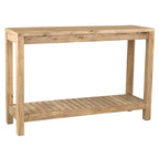 Console en bois massif noir de style transitionnel avec étagère ouverte