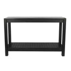 Console en bois massif noir de style transitionnel avec étagère ouverte