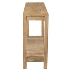 Console en bois massif noir de style transitionnel avec étagère ouverte