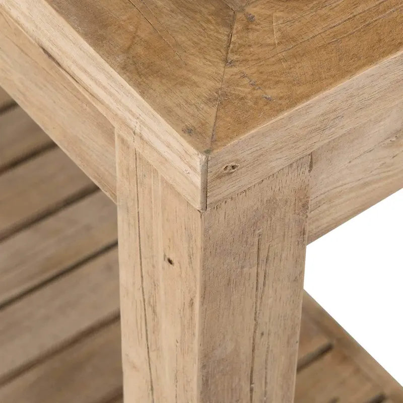 Console en bois massif noir de style transitionnel avec étagère ouverte